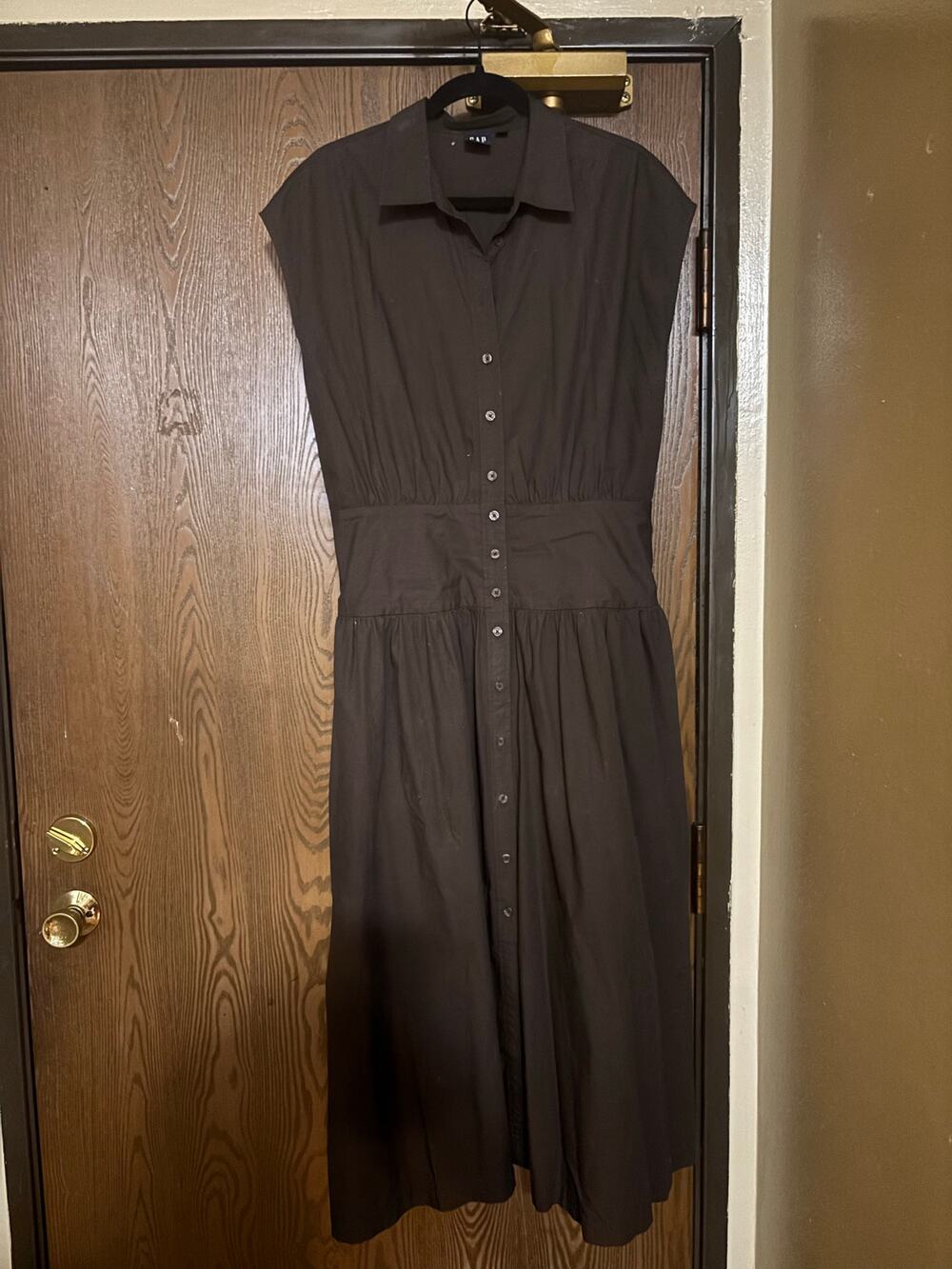 Gap Chocolate Brown Cotton Cottagecore Fall Preppy Classy Maxi Dress